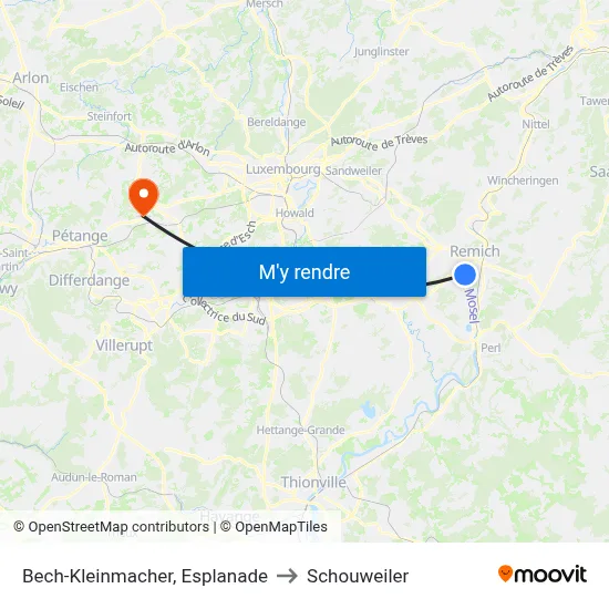 Bech-Kleinmacher, Esplanade to Schouweiler map