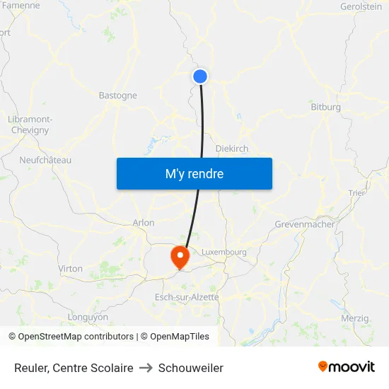 Reuler, Centre Scolaire to Schouweiler map