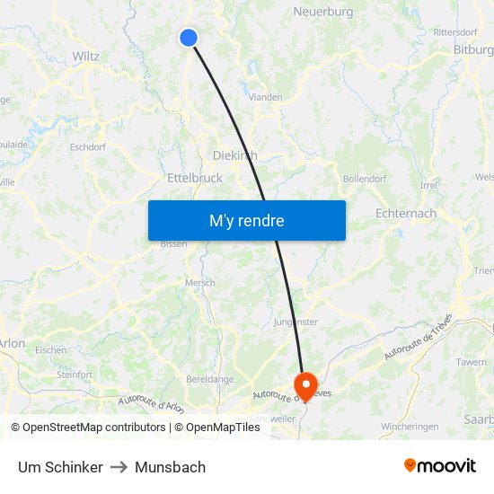Um Schinker to Munsbach map