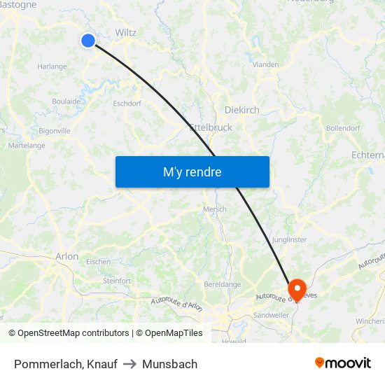 Pommerlach, Knauf to Munsbach map