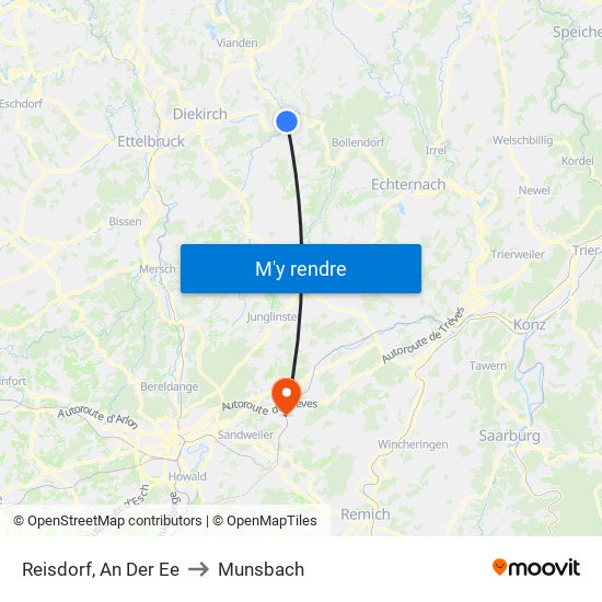 Reisdorf, An Der Ee to Munsbach map