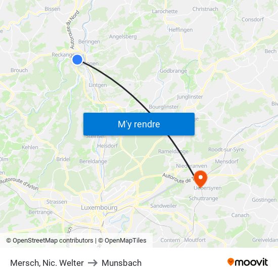 Mersch, Nic. Welter to Munsbach map