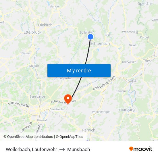 Weilerbach, Laufenwehr to Munsbach map