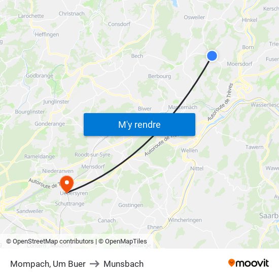 Mompach, Um Buer to Munsbach map