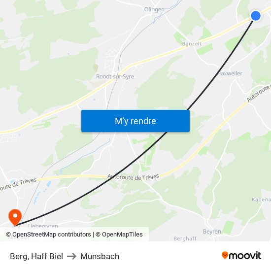 Berg, Haff Biel to Munsbach map