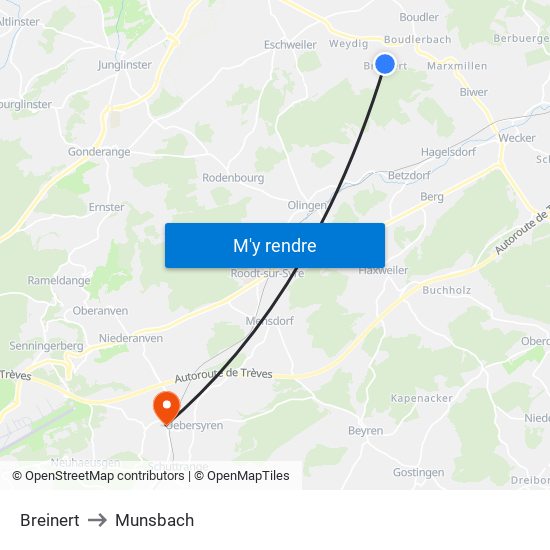 Breinert to Munsbach map