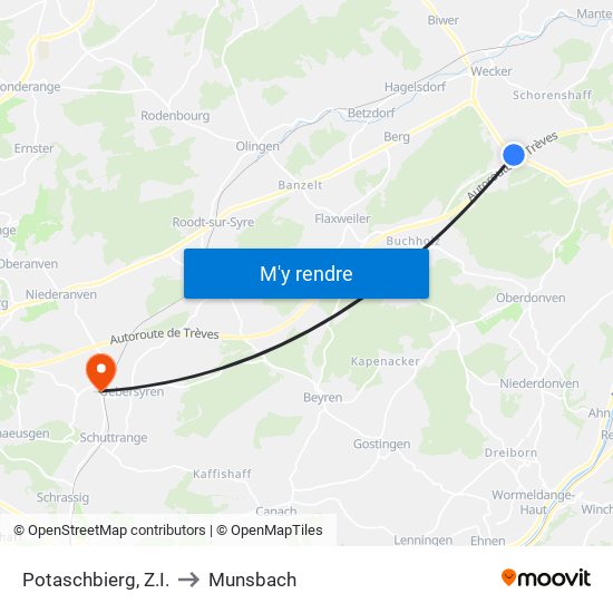 Potaschbierg, Z.I. to Munsbach map