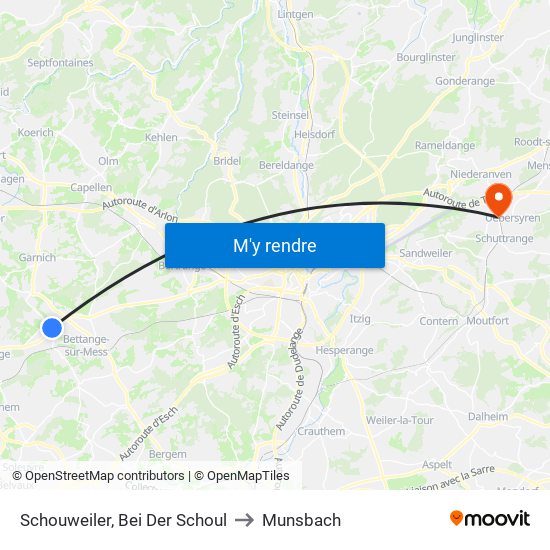 Schouweiler, Bei Der Schoul to Munsbach map