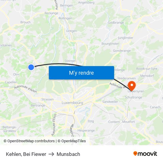 Kehlen, Bei Fiewer to Munsbach map