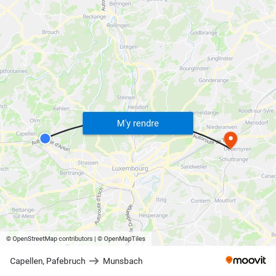 Capellen, Pafebruch to Munsbach map
