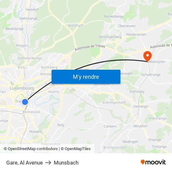 Gare, Al Avenue to Munsbach map