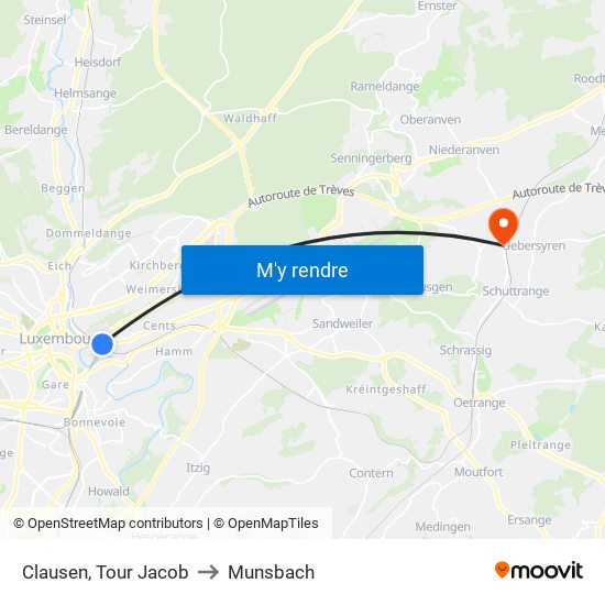 Clausen, Tour Jacob to Munsbach map