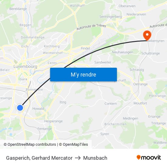 Gasperich, Gerhard Mercator to Munsbach map