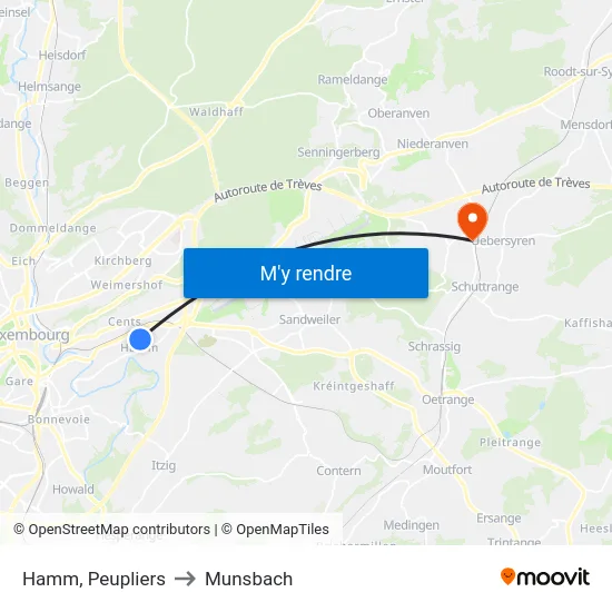 Hamm, Peupliers to Munsbach map