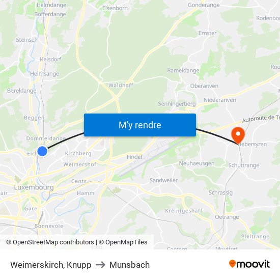 Weimerskirch, Knupp to Munsbach map