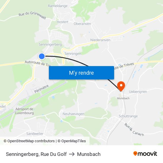 Senningerberg, Rue Du Golf to Munsbach map