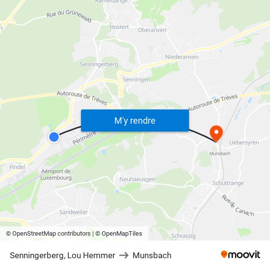 Senningerberg, Lou Hemmer to Munsbach map