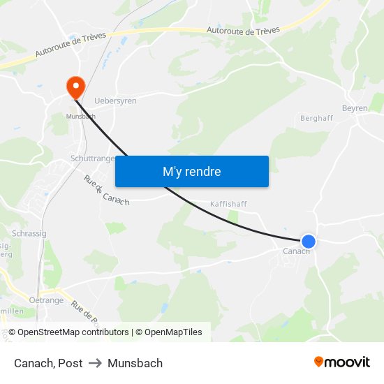 Canach, Post to Munsbach map