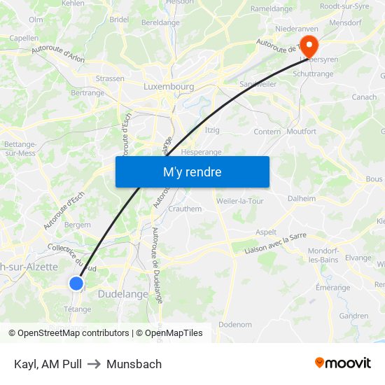 Kayl, AM Pull to Munsbach map
