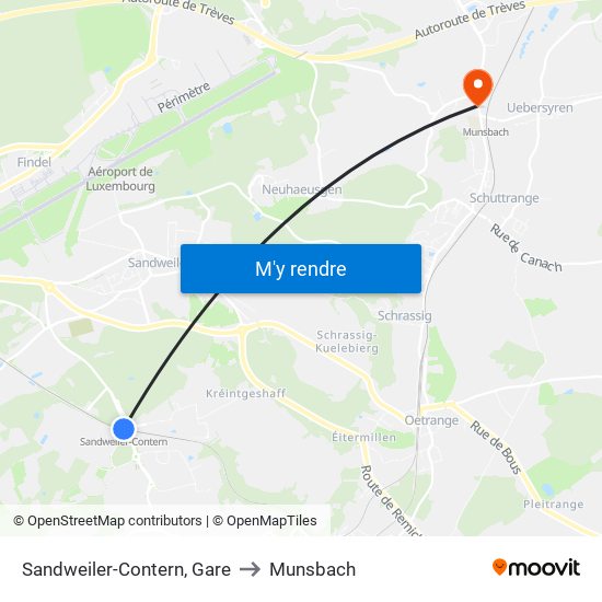 Sandweiler-Contern, Gare to Munsbach map