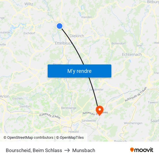 Bourscheid, Beim Schlass to Munsbach map