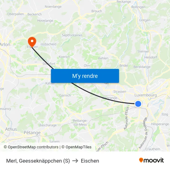 Merl, Geesseknäppchen (S) to Eischen map