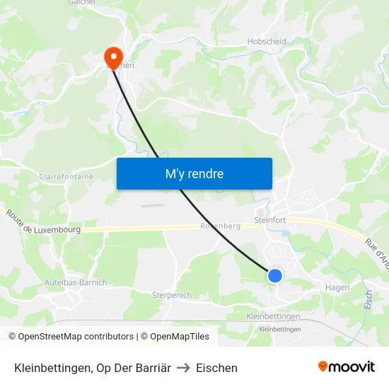 Kleinbettingen, Op Der Barriär to Eischen map