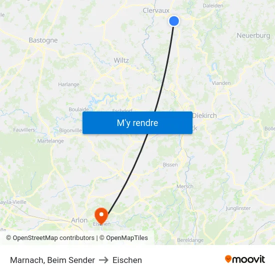 Marnach, Beim Sender to Eischen map