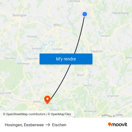Hosingen, Eesberwee to Eischen map
