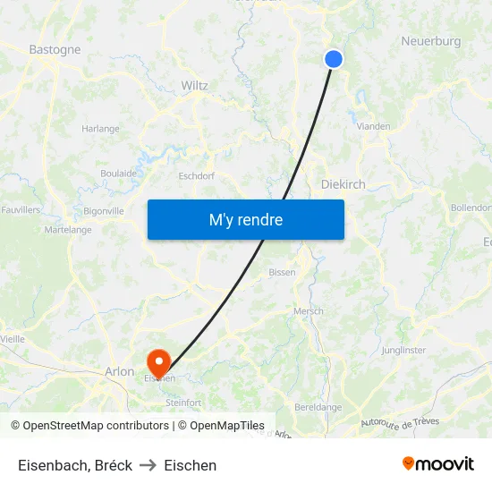 Eisenbach, Bréck to Eischen map