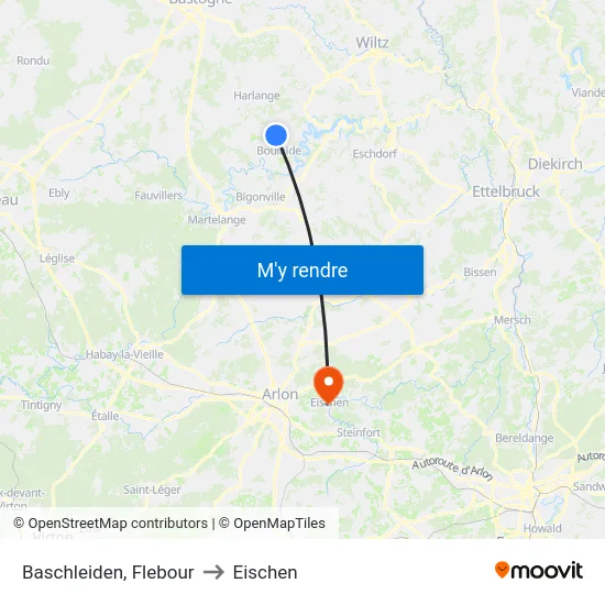 Baschleiden, Flebour to Eischen map