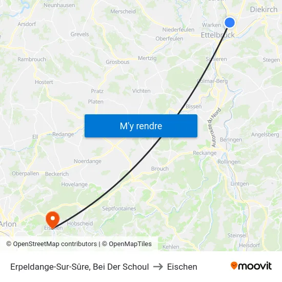 Erpeldange-Sur-Sûre, Bei Der Schoul to Eischen map