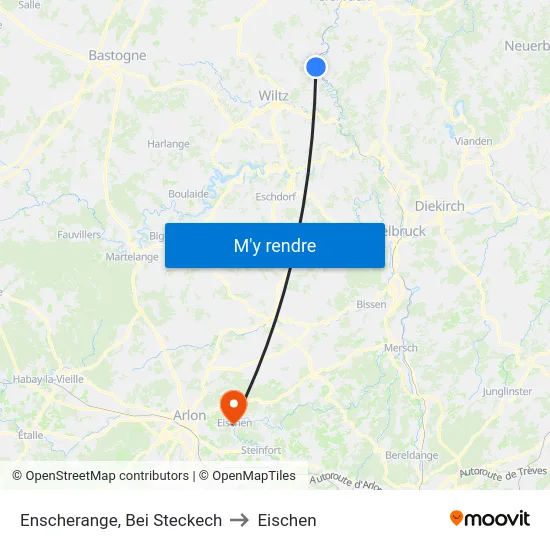 Enscherange, Bei Steckech to Eischen map
