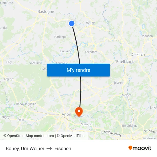 Bohey, Um Weiher to Eischen map