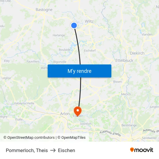 Pommerloch, Theis to Eischen map