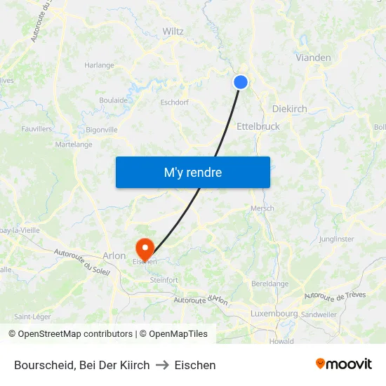 Bourscheid, Bei Der Kiirch to Eischen map