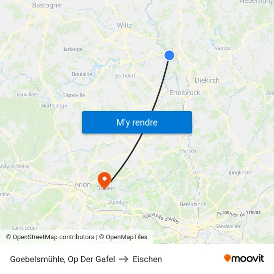 Goebelsmühle, Op Der Gafel to Eischen map