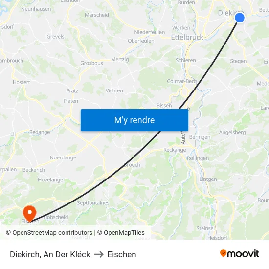 Diekirch, An Der Kléck to Eischen map