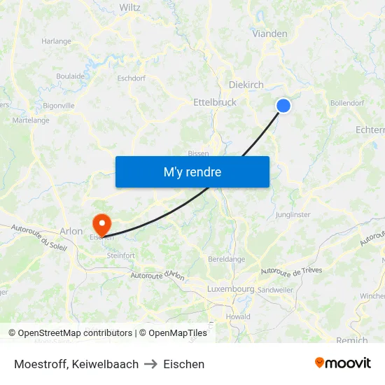 Moestroff, Keiwelbaach to Eischen map