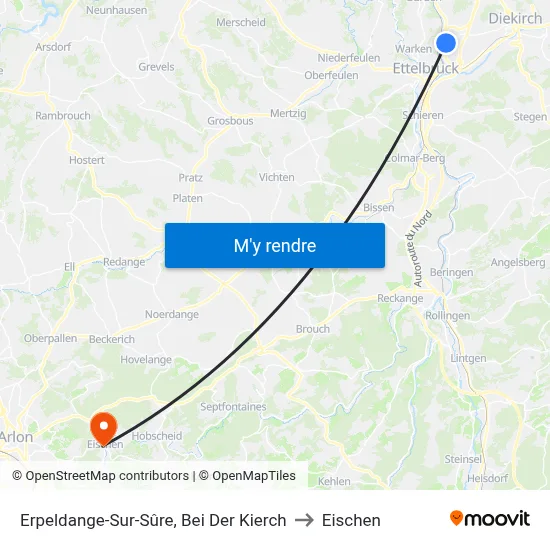 Erpeldange-Sur-Sûre, Bei Der Kierch to Eischen map