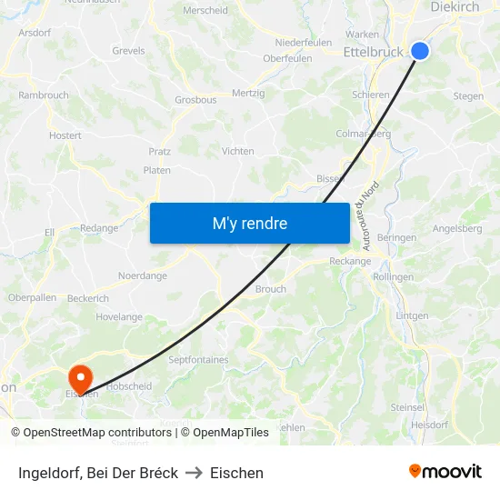 Ingeldorf, Bei Der Bréck to Eischen map