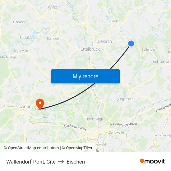 Wallendorf-Pont, Cité to Eischen map