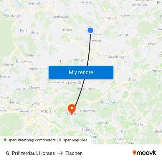 G. Préizerdaul, Horass to Eischen map