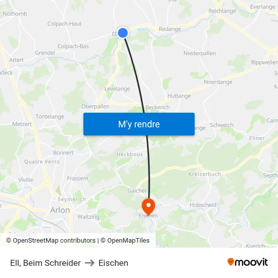 Ell, Beim Schreider to Eischen map