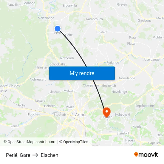 Perlé, Gare to Eischen map