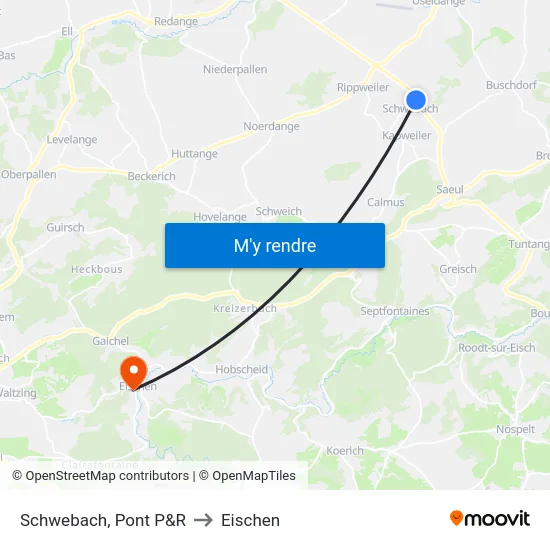 Schwebach, Pont P&R to Eischen map