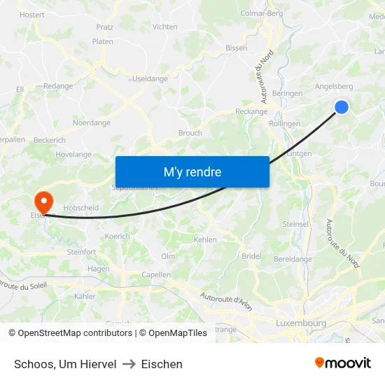 Schoos, Um Hiervel to Eischen map