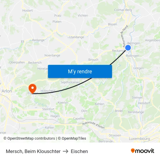 Mersch, Beim Klouschter to Eischen map