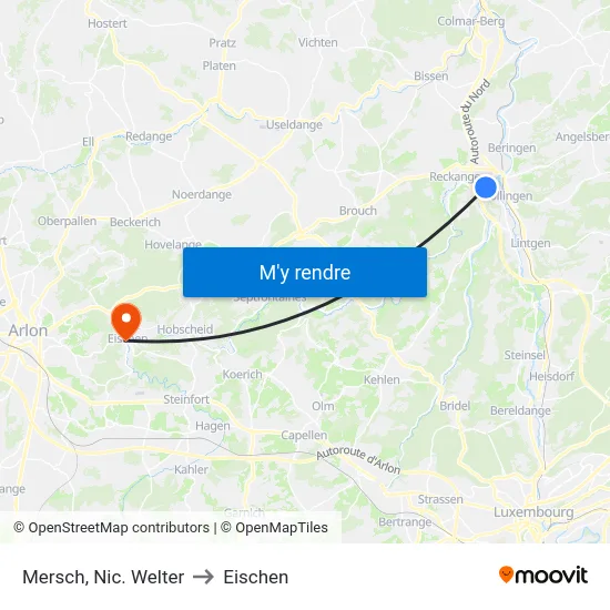 Mersch, Nic. Welter to Eischen map