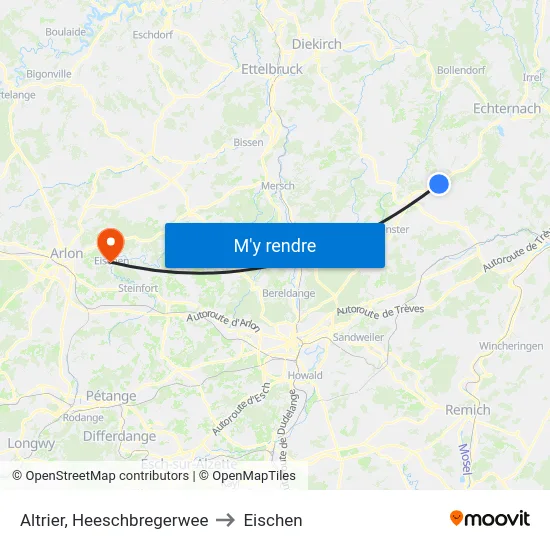 Altrier, Heeschbregerwee to Eischen map
